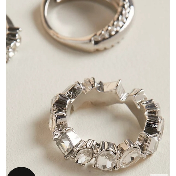 🆕️💍RHINESTONE SILVER-TONE RINGS - SET OF 5💍 - Picture 2 of 5
